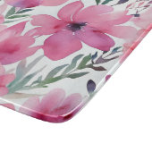 Pink Petals | Watercolor Floral Painted Flowers Snijplank (Hoek)