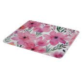 Pink Petals | Watercolor Floral Painted Flowers Snijplank (Hoek)