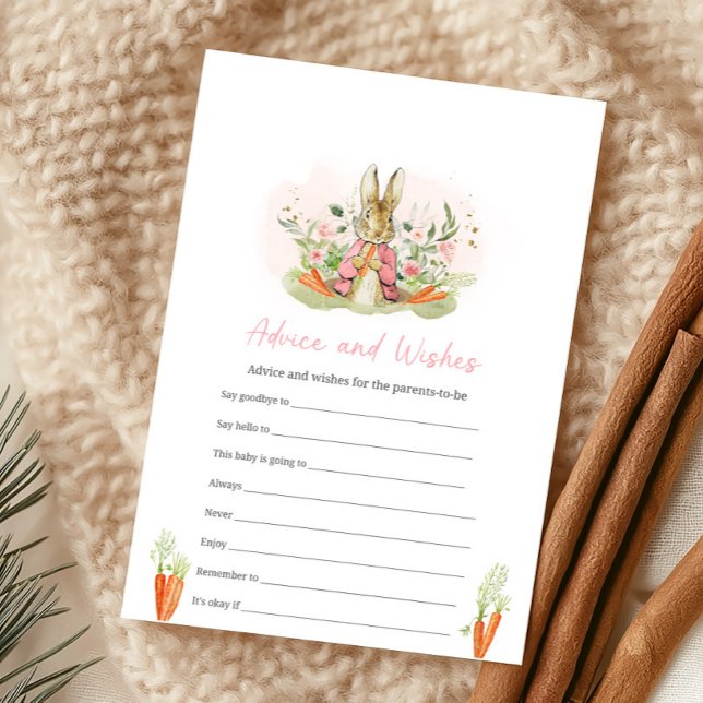 Pink Peter Rabbit Baby Shower Advice and Wish Game (Creator heeft geüpload)