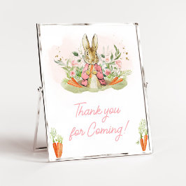 Pink Peter Rabbit Baby shower Bedankt voor je koms Poster