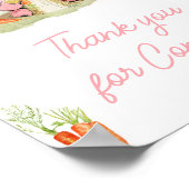 Pink Peter Rabbit Baby shower Bedankt voor je koms Poster (Hoek)