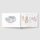 Pink Peter the Rabbit Clothesline Baby Shower   Gastenboek (Volledig)