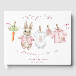 Pink Peter the Rabbit Clothesline Baby Shower   Gastenboek