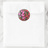 Pink Petunia Flowers Springtime Ronde Sticker (Tas)