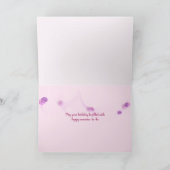 pink petunia on wood for birthday kaart (Binnen)