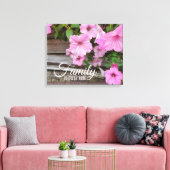 Pink Petunias Family Quote Canvas Afdruk (Insitu (Woonkamer))