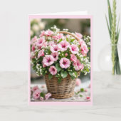 Pink Petunias Personalize Birthday Back Too Kaart (Voorkant)