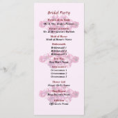 Pink Petunias Wedding Programme Programmakaart (Achterkant)
