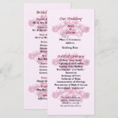 Pink Petunias Wedding Programme Programmakaart (Voorkant / Achterkant)