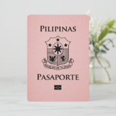 Pink Philippines Passport Bewaar de datum Save The Date (Staand voorkant)