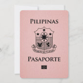 Pink Philippines Passport Bewaar de datum Save The Date (Voorkant)