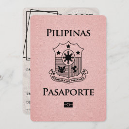 Pink Philippines Passport Bewaar de datum Save The Date