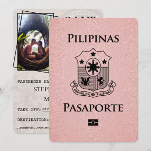 Pink Philippines Passport Bewaar de datum Save The Date