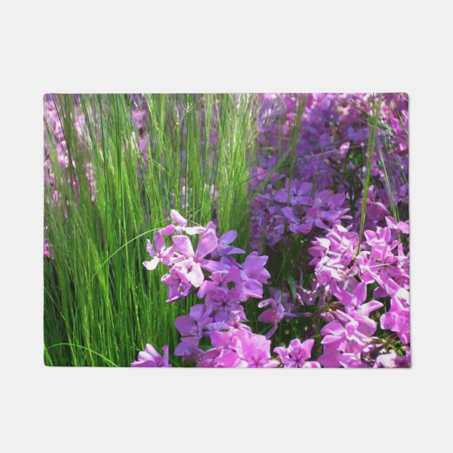 Pink Phlox en Grass Summer Floral Deurmat (Voorkant)