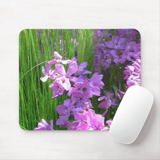 Pink Phlox en Grass Summer Floral Muismat (Met muis)