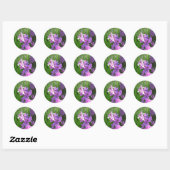Pink Phlox en Grass Summer Floral Ronde Sticker (Vel)