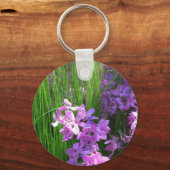 Pink Phlox en Grass Summer Floral Sleutelhanger (Voorkant)
