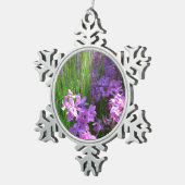 Pink Phlox en Grass Summer Floral Tin Sneeuwvlok Ornament (Rechts)