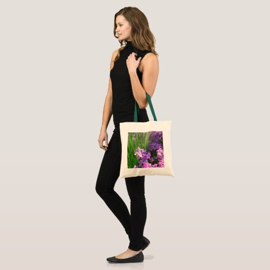 Pink Phlox en Grass Summer Floral Tote Bag (Voorkant (model))
