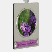 Pink Phlox en Grass Summer Floral Verzilverd Banner Ornament (Rechts)