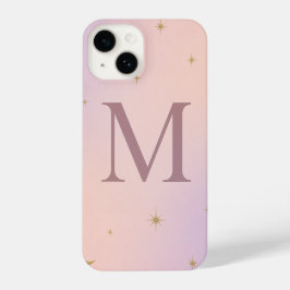 💖 Pink Phone Case with Big Yellow “M” & Stars  iPhone 14 Hoesje