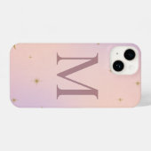 💖 Pink Phone Case with Big Yellow “M” & Stars  iPhone Hoesje (Achterkant horizontaal)