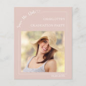 Pink photo Graduation Party Save the Date Flyer (Voorkant)