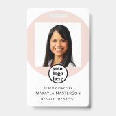 Pink Photo Logo Employee ID Badge (Voorkant)