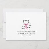 Pink Photo Nursing School Afstudeerfeest Kaart (Achterkant)