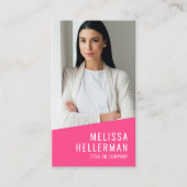 Pink Photo QR Code Logo Vertical Visitekaartje (Voorkant)