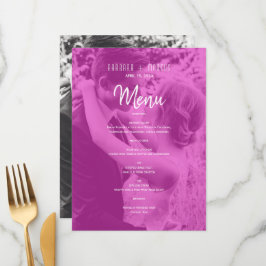 Pink Photo Wedding Menu
