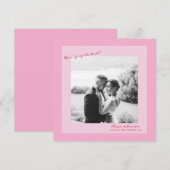 Pink Photo Wedding Save the Date Kaart (Voorkant / Achterkant)