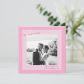 Pink Photo Wedding Save the Date Kaart (Staand voorkant)