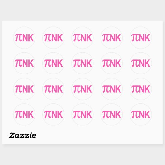 PINK PI NK RONDE STICKER (Vel)