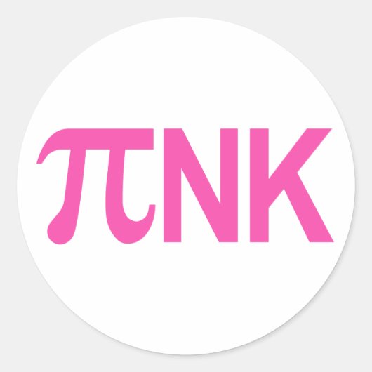PINK PI NK RONDE STICKER (Voorkant)