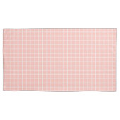 Pink Piaid Pattern Pillowcase Kussensloop (Voorkant)