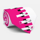 Pink Piano Neck Tie for Musical Style Statement Stropdas (Opgerold)