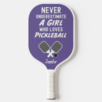 Pink Pickleball Gifts Girls Typography For Her Pickleball Paddle