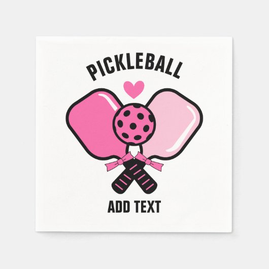 Pink Pickleball Paddle with Bow Servet (Voorkant)