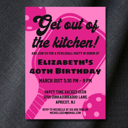 Pink Pickleball Party Sportpeddels Verjaardag Kaart