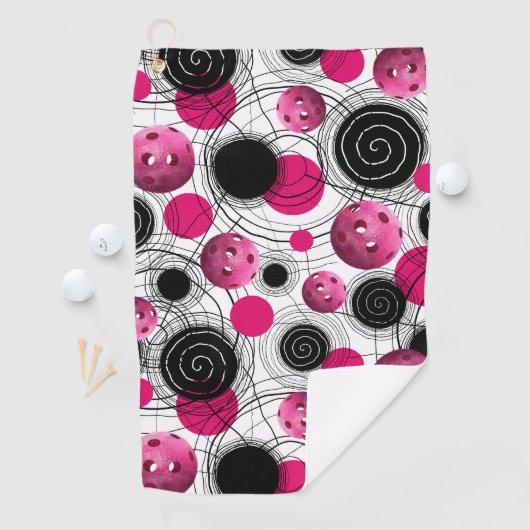 Pink Pickleball Pattern Sweat Towel Golfhanddoek (Insitu)