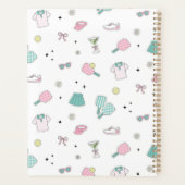 Pink Pickleball Preppy Monogram Print Planner (Achterkant)