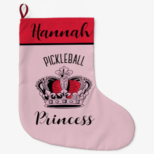 Pink Pickleball Princess Crown Grote Kerstsok