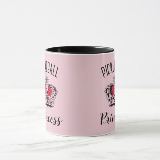 Pink Pickleball Princess Crown Mok (Midden)