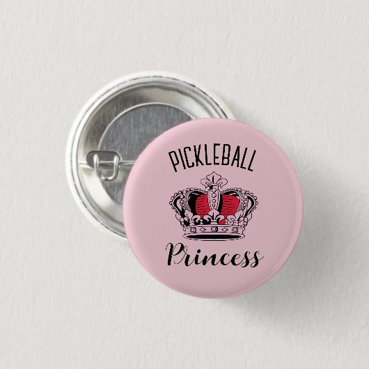 Pink Pickleball Princess Crown Ronde Button 3,2 Cm (Voorkant /achterkant)
