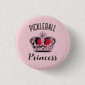 Pink Pickleball Princess Crown Ronde Button 3,2 Cm (Voorkant)