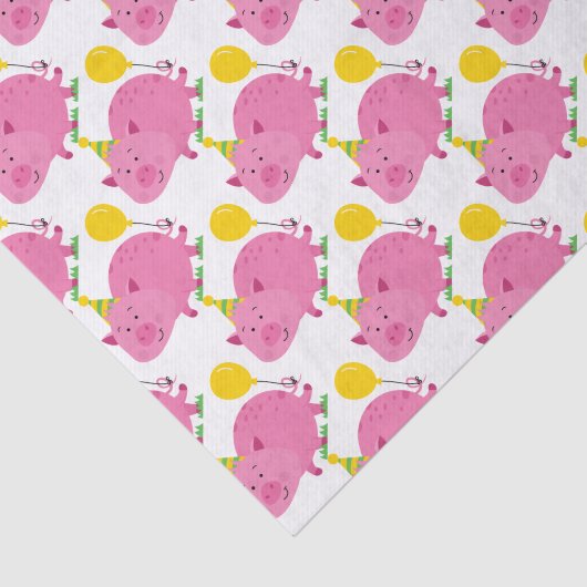 Pink Pig Birthday Tissuepapier (Detail)
