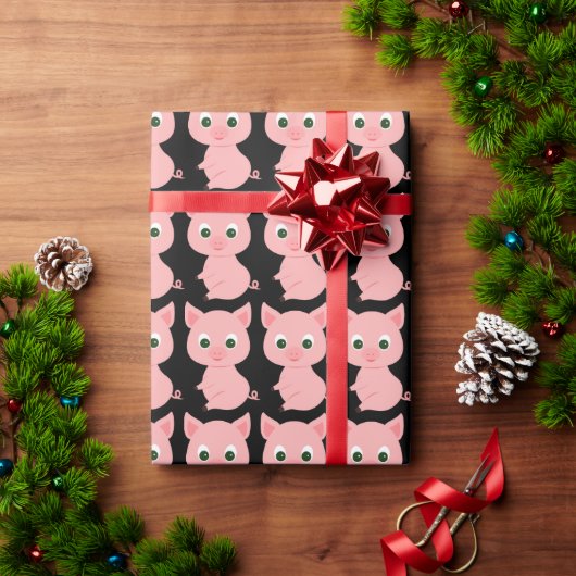 PINK PIG CHRISTMAS WRAPPINGPAPIER CADEAUPAPIER (Feestdagen Geschenken)