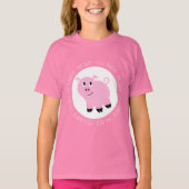 Pink Pig Out Het is feesttijd Gekke Pig T-shirt (Voorkant)