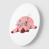Pink Pig - Your Colots and Text Grote Klok (Hoek)